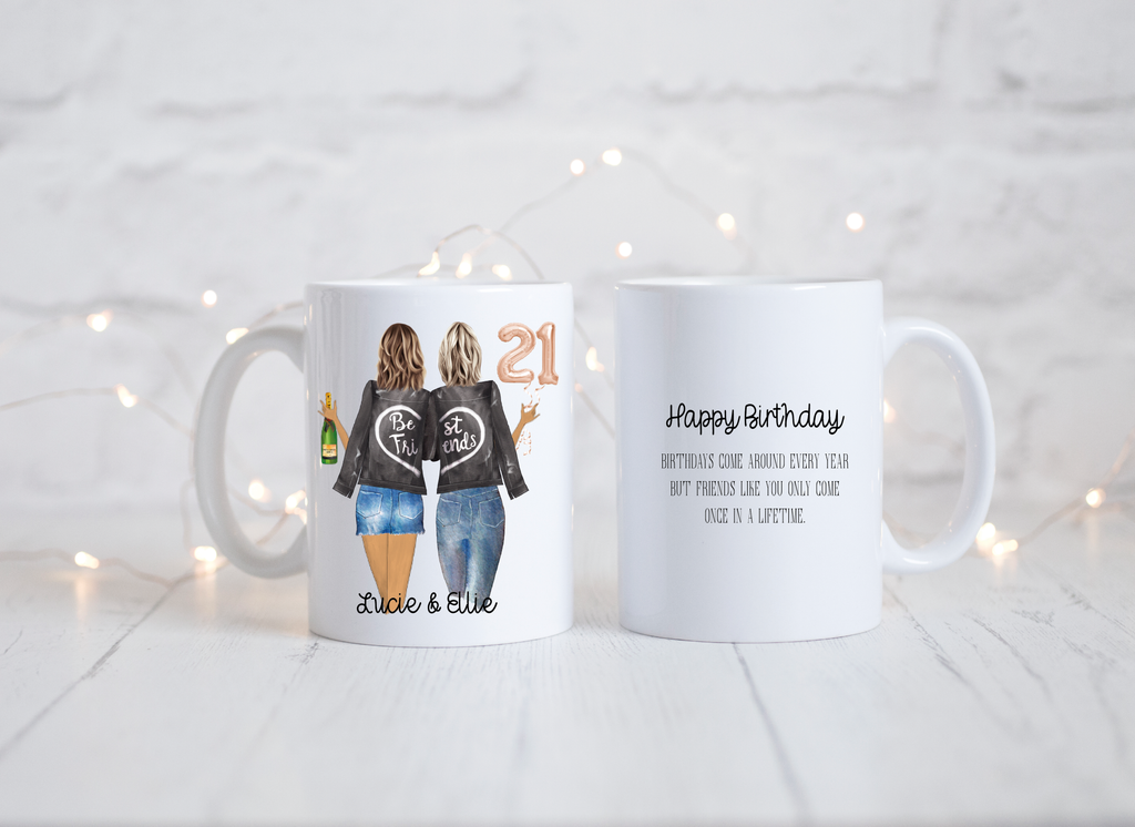 21st Birthday gift Mug | Birthday Balloon Mug | Friend | Bestie Gift | Customisable | Birthday Friends |