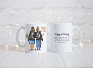 21st Birthday gift Mug | Birthday Balloon Mug | Friend | Bestie Gift | Customisable | Birthday Friends |