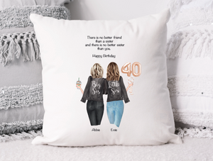 Sister 40th Birthday Gift Personalised Cushion Cover | Christmas Gift | Personalised Bestie | Friendship | Christmas Bestie | Personalised