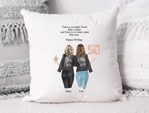 Sister 50th Birthday Gift Personalised Cushion Cover | Christmas Gift | Personalised Bestie | Friendship | Christmas Bestie | Personalised