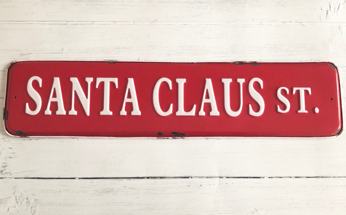 Santa Claus Street Sign | Enamel