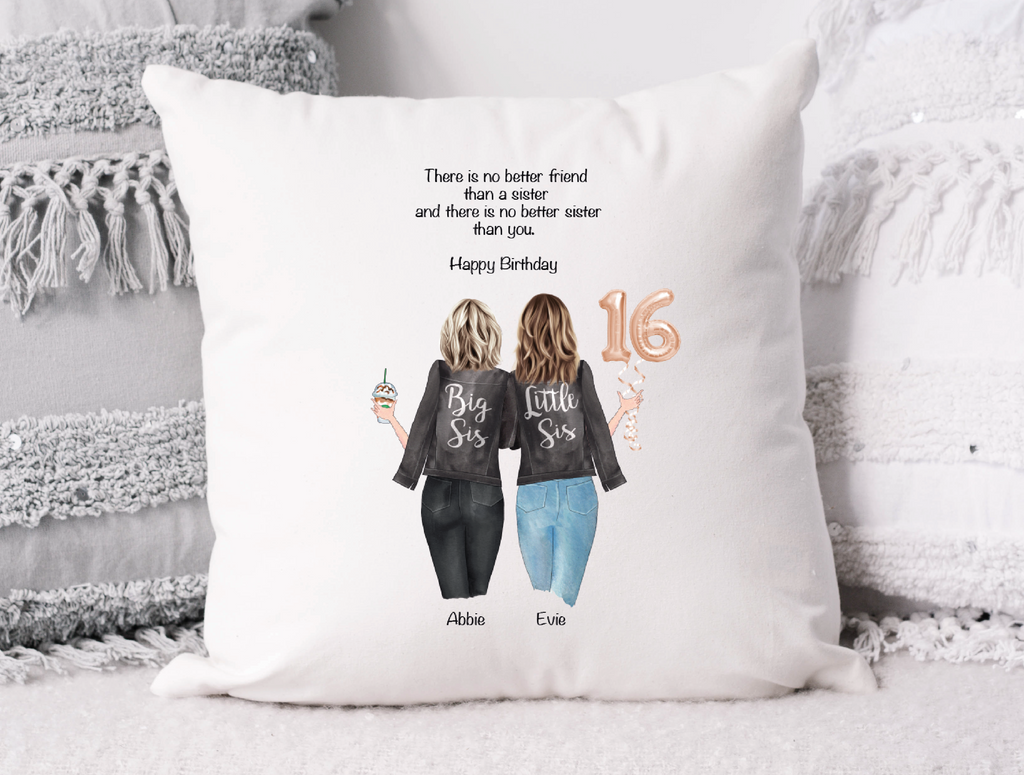 Sister 16th Birthday Gift Personalised Cushion Cover | Christmas Gift | Personalised Bestie | Friendship | Christmas Bestie | Personalised