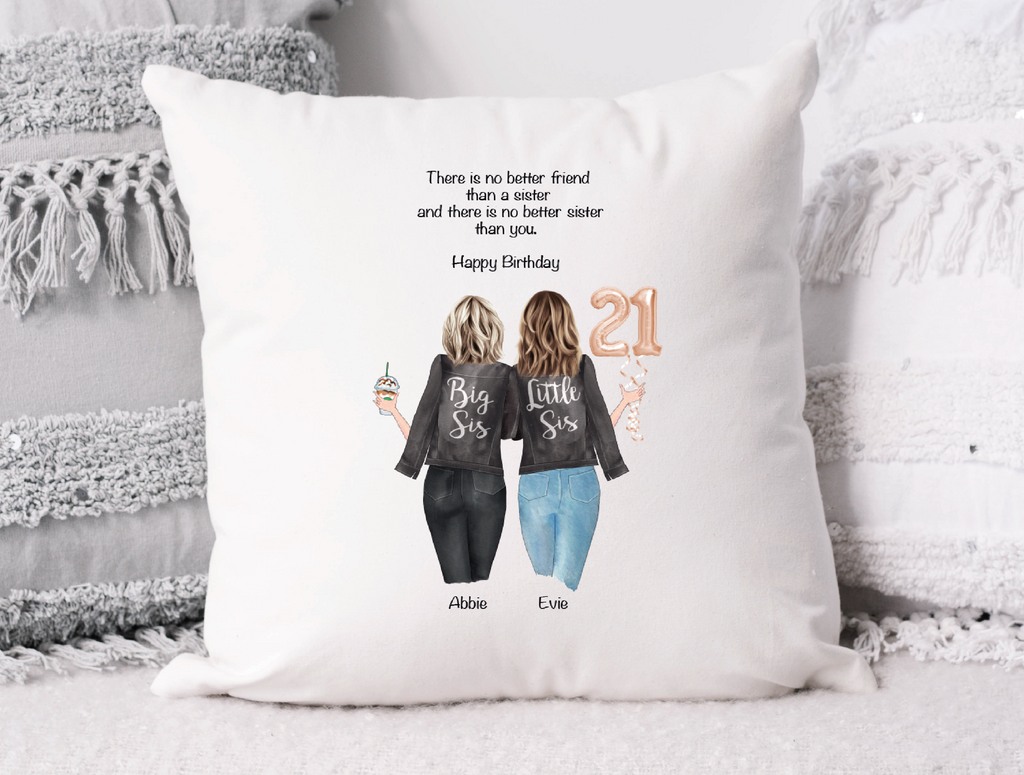 Sister 21st Birthday Gift Personalised Cushion Cover | Christmas Gift | Personalised Bestie | Friendship | Christmas Bestie | Personalised