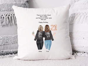 Sister 21st Birthday Gift Personalised Cushion Cover | Christmas Gift | Personalised Bestie | Friendship | Christmas Bestie | Personalised