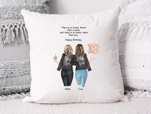 Sister 18th Birthday Gift Personalised Cushion Cover | Christmas Gift | Personalised Bestie | Friendship | Christmas Bestie | Personalised