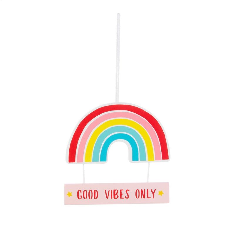 Chasing Rainbows Positive Vibes Hanging Plaque