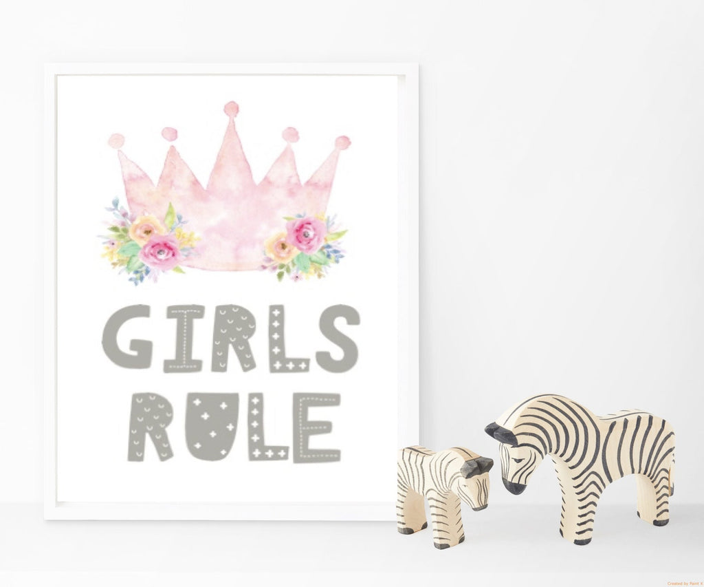 Girls Rule Crown Print | Scandinavian