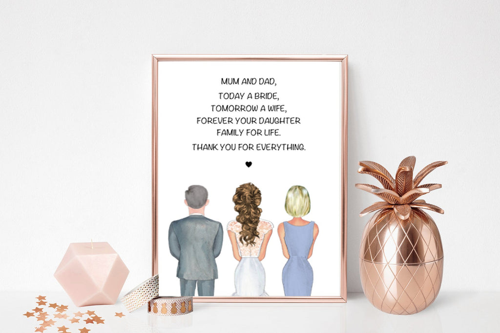 Mother and Father of The Bride | Thank You | Bride | Wedding Gift |