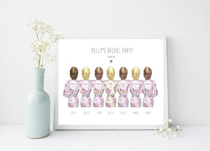 Bride's Wedding Party Print (Floral) | Bridesmaids