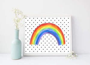 Rainbow Landscape | Rainbow Prints | Polka Dot  | Home Prints | Nursery Print