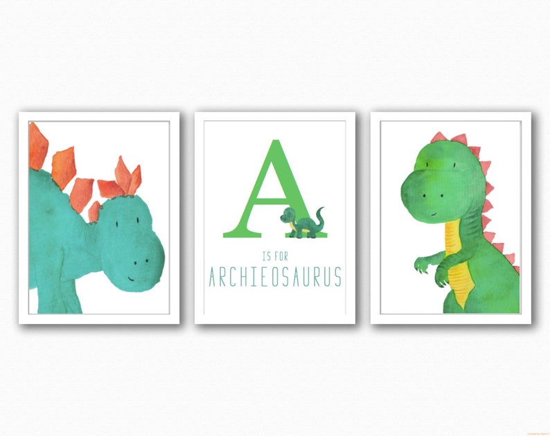 Dinosaur Trio Prints | Name