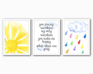 You are my sunshine my only sunshine | Trio Prints | Nursery Prints