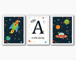 Space Themed Nursery/Children's Bedroom Prints Set of three