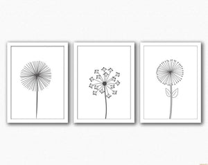 Set Three Dandelion Prints