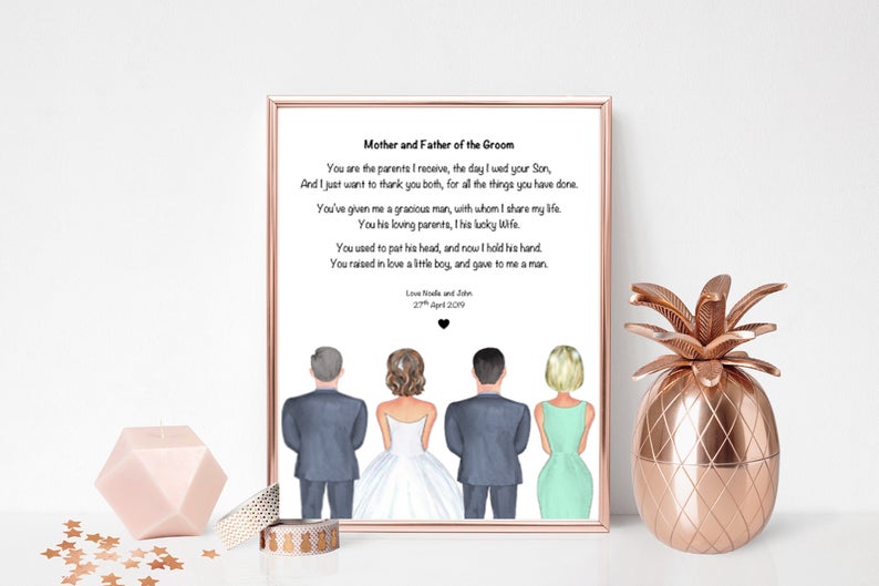 Mum and Dad of The Bride Thank you (Bride and Groom)Bride Wedding Gift|Customisable