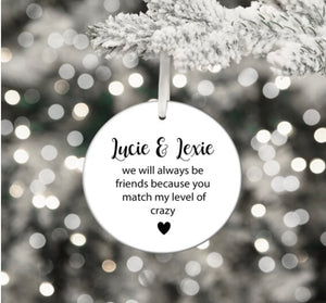Bauble Friendship Christmas Gift Names  | Bestie Bauble | Bestie Christmas | Personalised Friendship | Bestie Keepsake | Bestie xmas