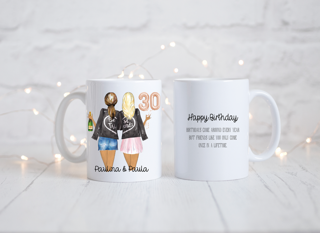 30th Birthday gift Mug | Birthday Balloon Mug | Friend | Bestie Gift | Customisable | Birthday Friends |