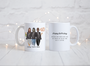 40th Triple Birthday gift Mug | Birthday Balloon Mug | Friend | Bestie Gift | Customisable | Birthday Friends |